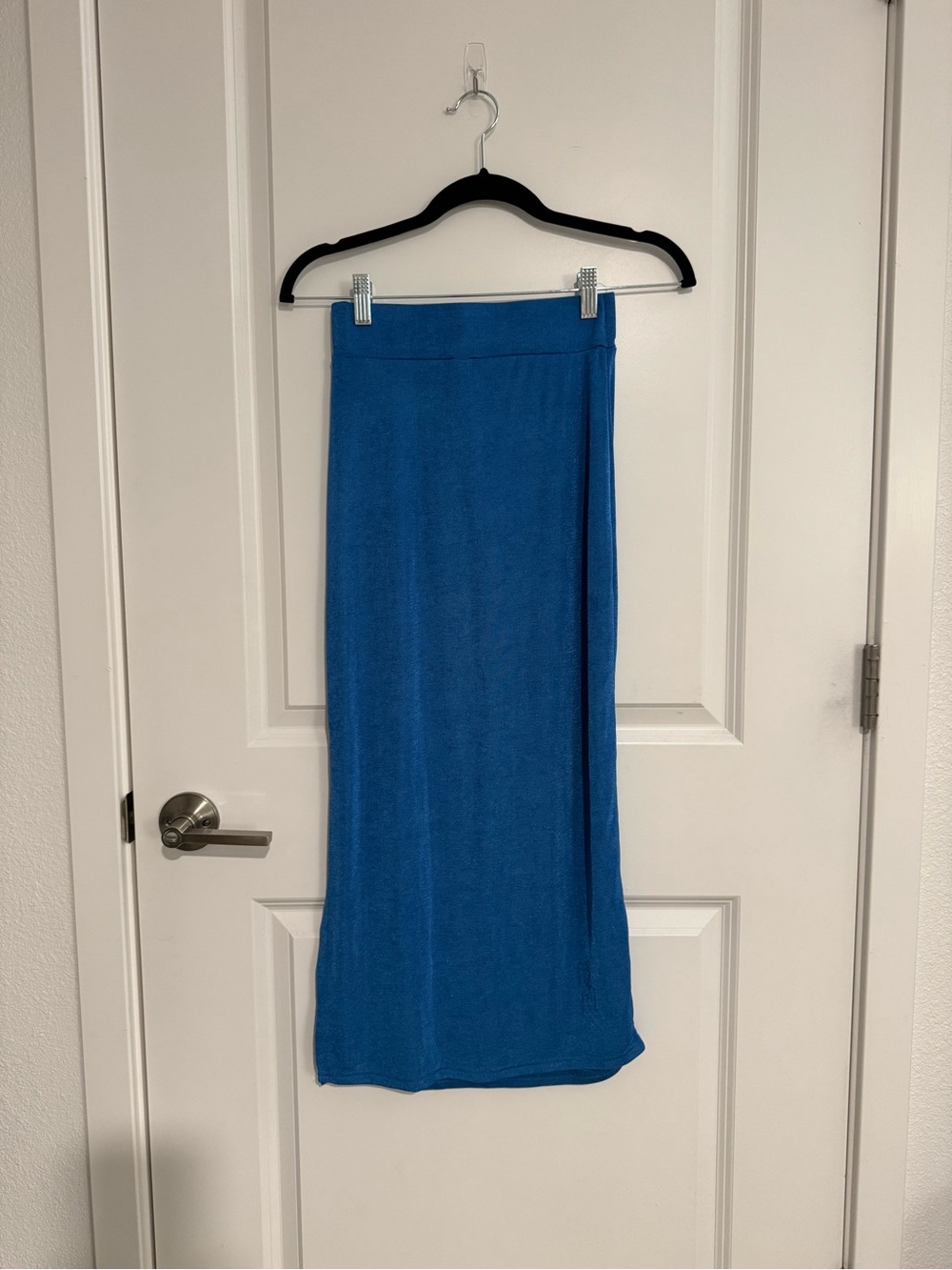 Bright Blue Knit Maxi Skirt